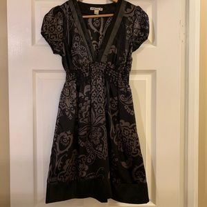 Euc Black & Gray Print Dress, Size Small